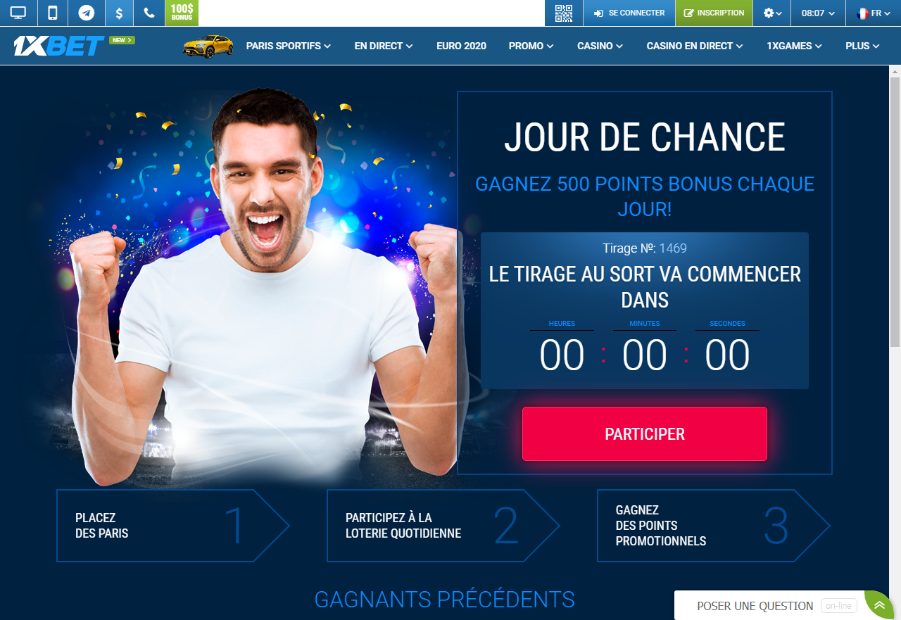 1xBet - Jour de chance