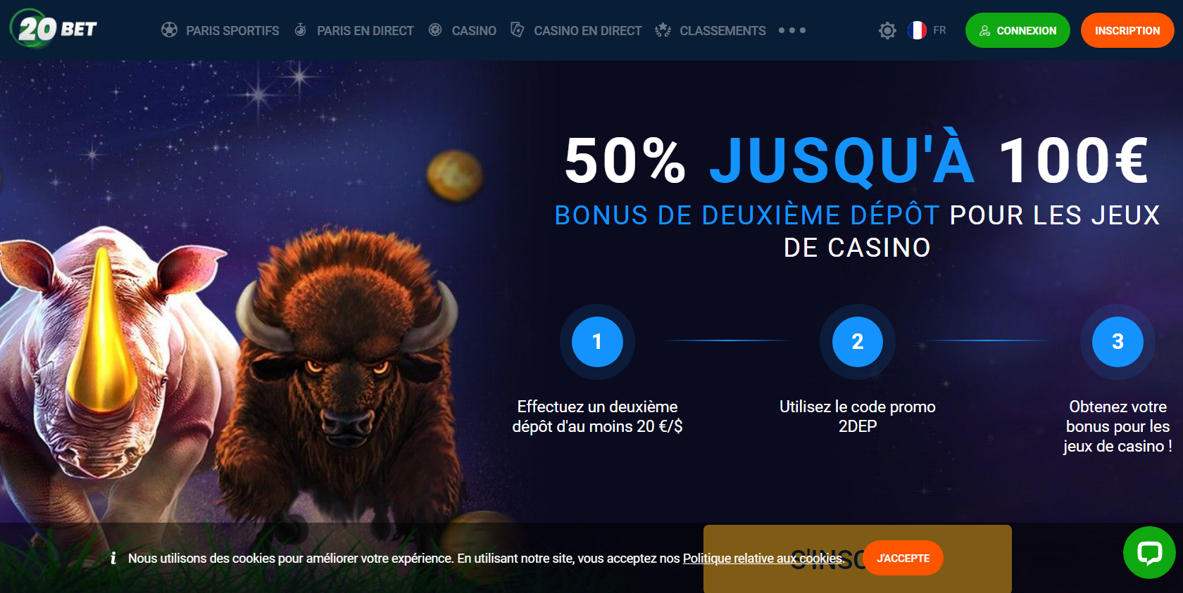 20Bet Bonus deuxième dépôt